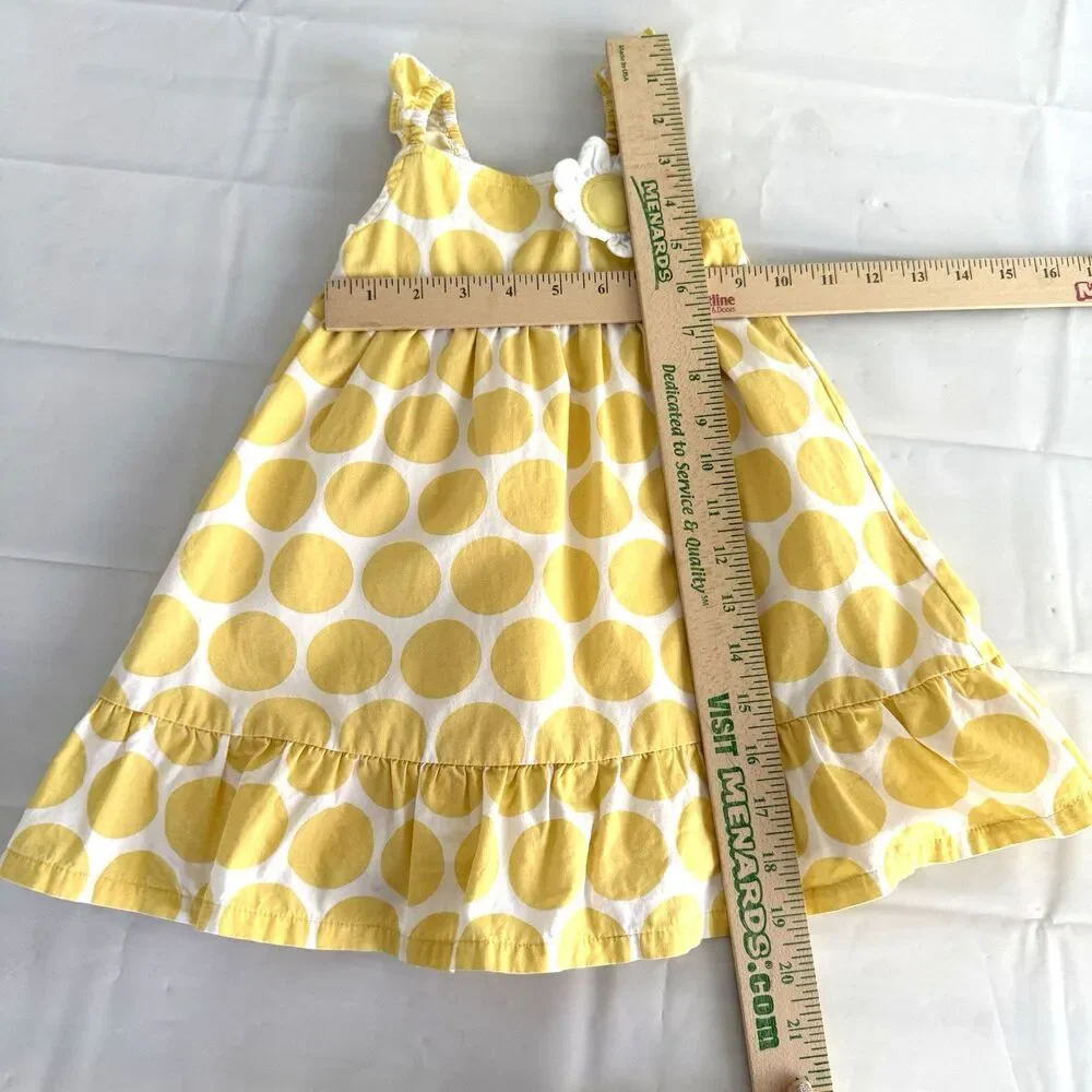 Gymboree Toddler Baby Girls Dress Pop of Daisies 18-24M Polka Dot Yellow Summer